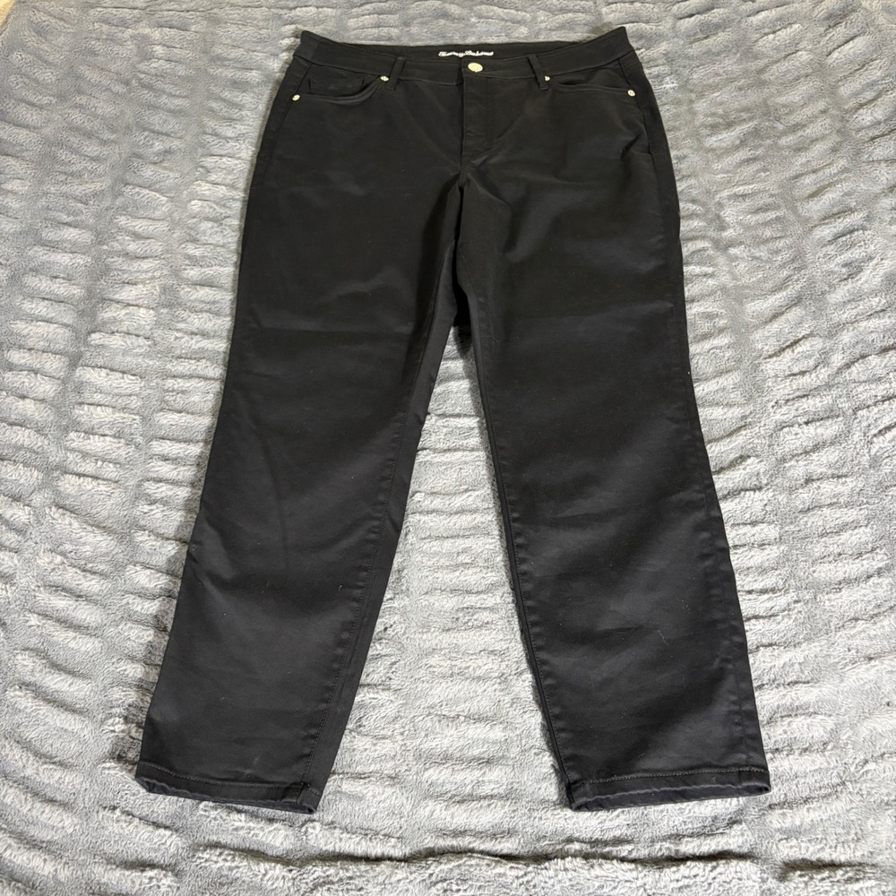 Tommy Bahama Boracay Beach High Rise Ankle Pants Black 14x28 SW120839